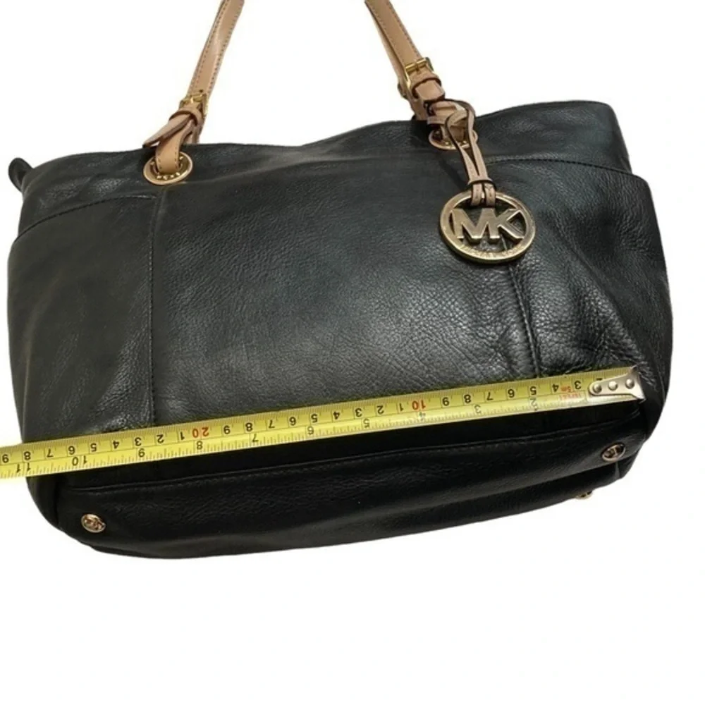 Michael Kors black leather tote bag